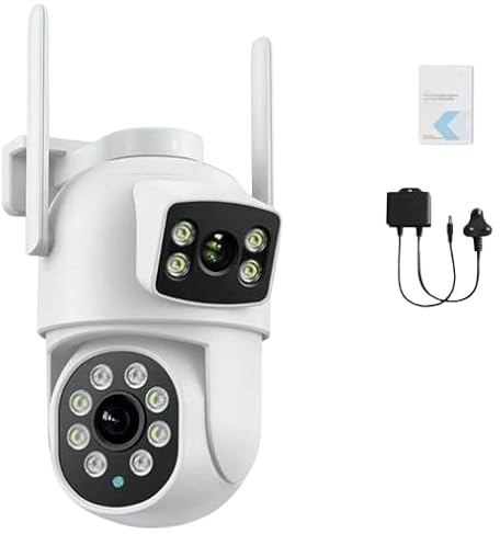 8MP 4K Ultra HD Wireless IP Camera Outdoor CCTV PTZ Dual Lens, IP66 Waterproof, 355° Pan Tilt, Full Colour Night Vision, Auto Tracking & 2-Way Talk, 2.4G WIFI