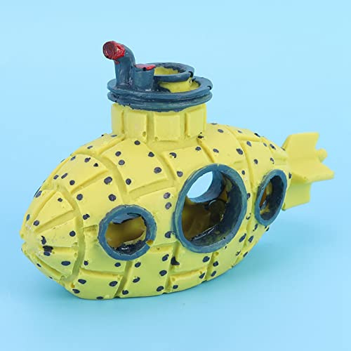 Haofy Pierre à Air d'aquarium, Diffuseur de Conception sous-Marine Jaune en Résine pour Aquariums, Aérateur d'oxygène à Double Fonction et Ornement Décoratif pour Les Environnements 'Eau Douce et