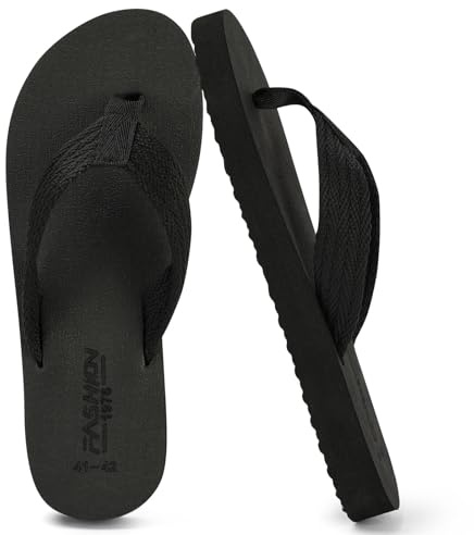 BSBUY Unisex Flip Flops Mens Flatform Beach Flip-Flop EVA Slippers Ladies Girls Yoga Mat Cushion Thong Sandals Beach Travel Platform Sandals Slip-Resistant Flat Flip Flops for Shower(UK:11-12)