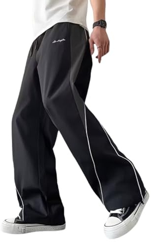 Lymio Pistbyxor för män || Pistbyxor i elegant design || vida byxor (TP-111-113), svart, M