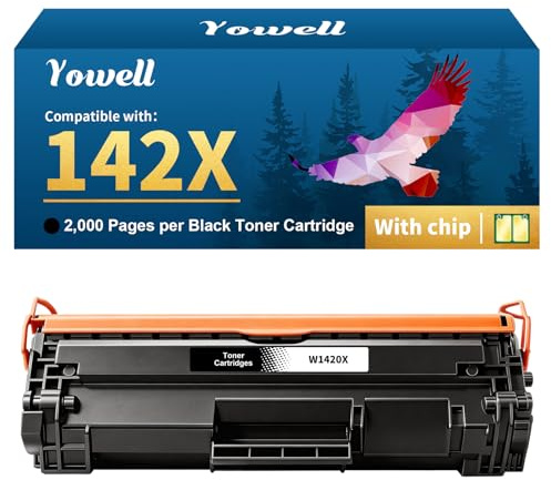 Yowell Toner compatibile con chip per HP 142X W1420X 142A W1420A nero per HP LaserJet MFP M140w M140 M139w M139 Toner per LaserJet M110w M110 (1-Pack)