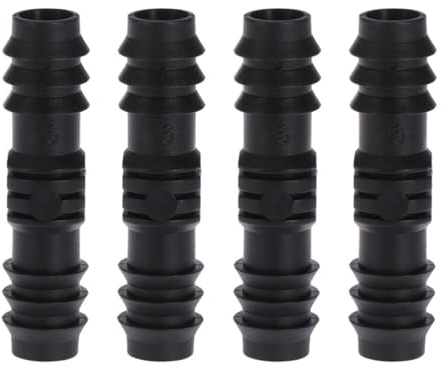 TOYANDONA Connettore Dritto per Tubo da Giardino 20 Pezzi, Giunzione a Spine in Plastica Nera per Irrigazione a Goccia e Prato, Adattatore Unione Tubo