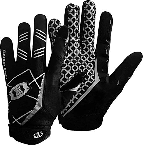 Seibertron Pro 3.0 Elite Ultra-Stick Sports Receiver/Empfänger Handschuhe American Football Gloves Jugend und Erwachsener Black XS