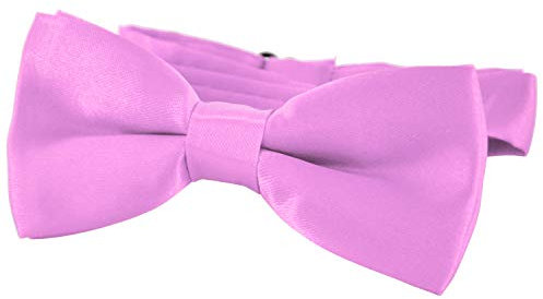 DonDon pajarita noble para niños - combinada y ajustable 9x 4,5 cm - de color lila - brillada con aire de seda