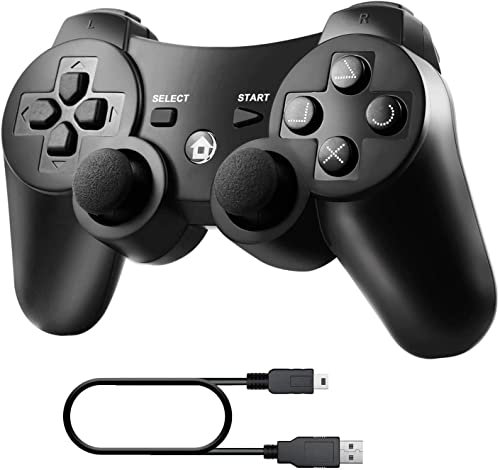 Diswoe Wireless Game Controller, Wireless Controller for P3 Double Shock Gaming Joystick 6-Achsen Bluetooth Gamepad Joystick with Charging Cable for P-3 gamepad for P3