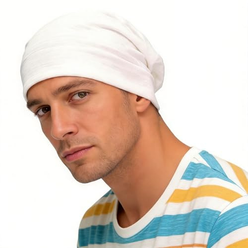 Ruphedy Men Slouchy Beanie Summer Long Oversize Thin Lightweight Skull Cap B011h (White)