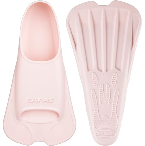 CAPAS Pinne corte da allenamento per il nuoto | comode pinne in silicone | pinne corte | pinne da sub | Pinne unisex per bambini adulti | lama corta per costruire la forza della gamba (rosa, S)