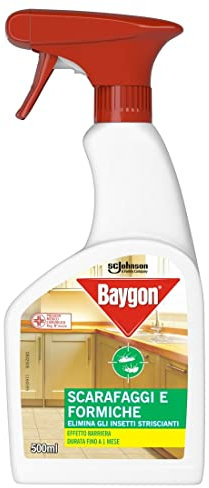 Baygon Scarafaggi e Formiche Trigger Insetticida, Azione rapida ed effetto barriera 1 mese, 1 Trigger da 500 ml