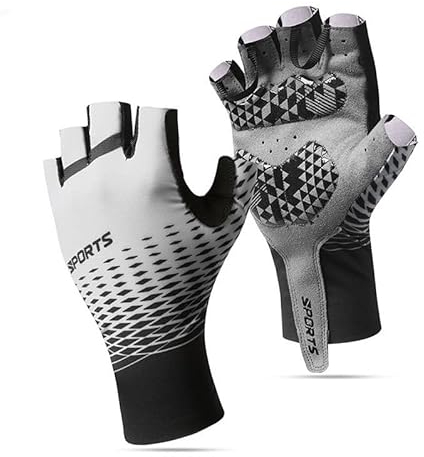 BSLVWG Halbfinger Fahrradhandschuhe Gel gepolsterte Fahrradhandschuhe Anti-Rutsch Stoßdämpfende Hand Schützen Fingerlose Sommer Fahrrad Kurze Handschuhe für Rennrad,MTB,Männer,Frauen (Grau, L)