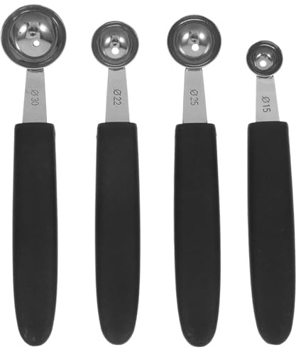 OUNONA 4pcs Stainless Steel Melon Baller Ice Cream Scoop Melon Ball Scoop Watermelon Spoon for Gelato Cantaloupe Ice Cream Watermelon Fruit