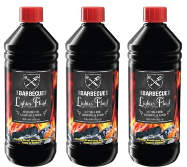 SIBASTONE Barbecue Liquid Grillanzünder 1000 ml, Flüssiganzünder 1L, Anzünder flüssig 1 L - DIN-zertifizierte Qualität Made in Germany - 3 x 1 Liter = 3 Liter