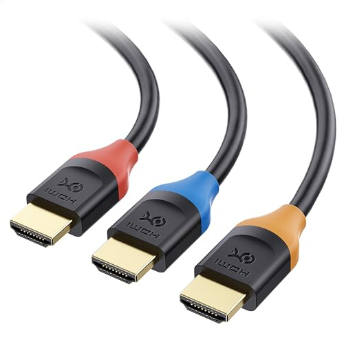 Cable Matters 3-Pack High Speed HDMI Cable 1 ft with 4K @60Hz, 2K @144Hz, FreeSync, G-SYNC and HDR Support for Gaming Monitor, PC, Apple TV, and More