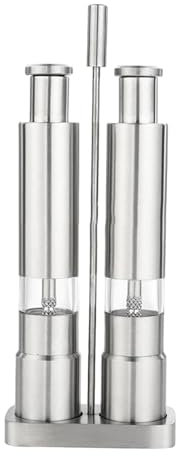 Set macina sale e pepe in acciaio inox – Set macina sale e pepe, set macinapepe in acciaio inox | Design manuale, regalo di cottura, macinaspezie per pepe, cumino, S