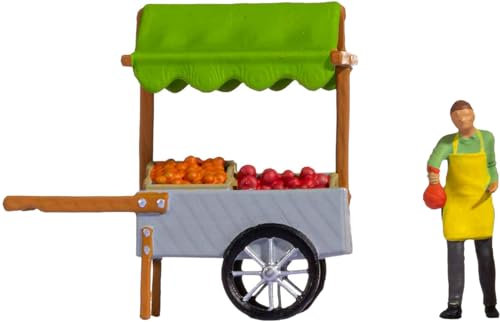 NOCH Tiny-Scenes - Présentoir à Fruits H0 avec Figurines pour Le marché hebdomadaire