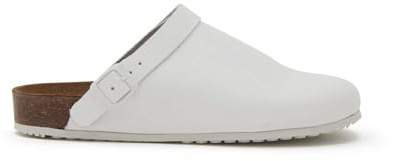 Scholl Cork Pro Clog, Zapatillas para Profesionales Sanitarios Unisex-Adulto, 41 EU, Color Blanco., 41 EU