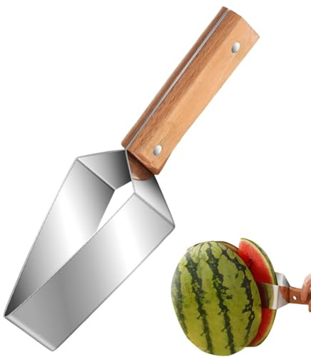 2 pezzi Affetta Anguria In Acciaio – Taglia Cocomero Aggiornato, Coltello Per Anguria. Gadget Cucina Portatile Per Campeggio, Tagliafrutta Multifunzionale Per Fette Perfette, Antiaderente
