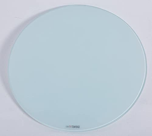 Euro Tische Glasplatte und Tischplatte in 30cm Rund Gestalt, Glasboden mit 6mm ESG Sicherheitsglas, Perfekt Geeignet als Tischplatte, Bodenplatte (Weiß)