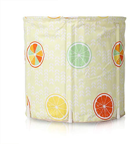 Baignoire Pliable, Adulte Baril De Bain Plus ÉPais Seau De Douche Avec Tabouret De Bain Bassin Grand Seau Autoportant Drain Portable Gain De Place Facile A Plier (Taille: 70 × 65cm)(2)