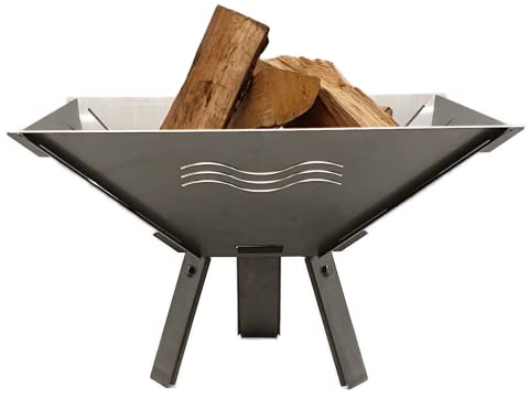 Feuerschale Fenit eine steckbare Feuerschale (Motiv Welle Edelstahl mit Fuss)