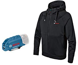 Bosch Professional Beheizbare Sweatjacke GHH 12+18V XA (inkl. USB-Ladeadapter GAA 12V-21, ohne Akku) - Größe XL