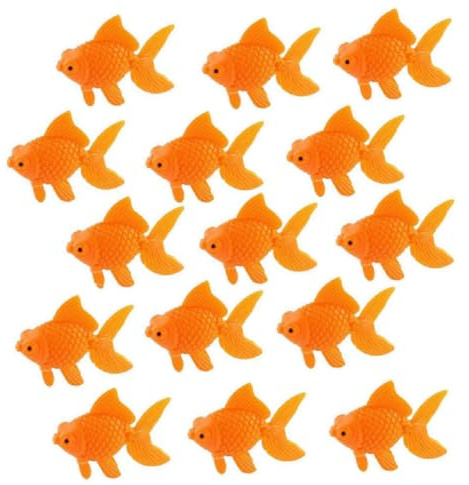 zmgmsm 15 Pieces Artificial Fishes Aquarium Fountain Goldfish Plastic Fish Realistic Artificial Aquarium fish deco Moving Floating Orange Goldfish Fake Fish Ornament Decorations for Aquarium Fish Tank