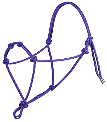 Harrison Howard Rope Halters for Horses Super Sturdy Horse Rope Training Halter with 4 Knot 1/4 Stiff Halter Cord Size Yearling - Purple