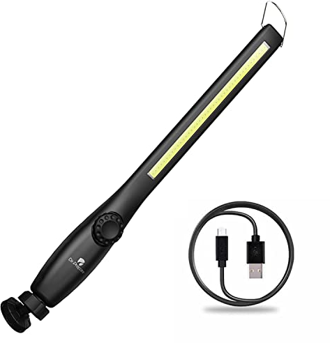 DR.PREPARE Lampada da Lavoro LED Ricaricabile COB 700lm Base Magnetica Luce da Lavoro Super Luminosa Lampada di Ispezione Portatile per Riparazioni Auto Officina Campeggio Emergenza Garage Casa