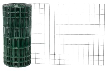 Garmix Valla de jardín, malla de alambre, valla salvaje, malla soldada, verde, 25 m, 5 x 10 cm, 2,00 mm (60 cm)