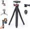 Koolehaoda Tripode para Móvil con Remoto Inalámbrico, Mini trípode Flexible con 360°Rotación y Soporte para Teléfono Oculto Compatible con GoPro, Phone, Cámaras