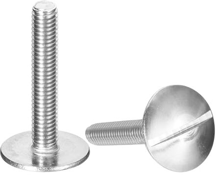 QUARKZMAN M5x30mm Vis à Tête Plate Fendue Extra Large, 5Pcs Boulons à Tête Ronde en Acier Inoxydable 304