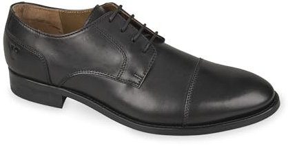 Valleverde Stringata Classica Uomo 47800 in Pelle Nero Modello Casual. Una Calzatura Comoda Adatta per Tutte Le Occasioni. Primavera Estate. EU 42
