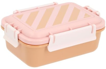 Monnëka Fiambrera Infantil Hermética | Caja de Almuerzo para Niños sin BPA | Lunch Box con Separador Extraíble y Cierre de 4 Clips | Apta para Lavavajillas y Microondas | pink 900ml