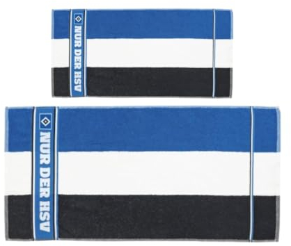 Hamburger SV HSV Blockstreifen Handtuch Set - Duschtuch und Handtuch Fanartikel