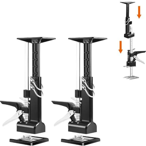 Elevador de Armarios,Elevador de Mano,Herramienta De Elevación De Brazos,2 pcs 39-59.5cm ajuste de altura Capacidad de Carga100-130 kg,Para Paneles de Puertas,Armarios, Azulejos de Pared,etc
