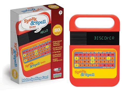 Speak & Spell Electronic Game - Educational Learning Toy, Spelling Games, 80s Retro Handheld Arcade, Autism Toys, Activity for Boys, Girls, Toddler, Ages 7+