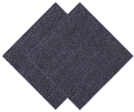 Piastrelle autoadesive per Moquette, 10/20/30 Pezzi, Antiscivolo, Resistenti, antirumore, aspirapolvere, zerbino 12 e 20 Pollici (Grigio Scuro 20x20 Pollici)