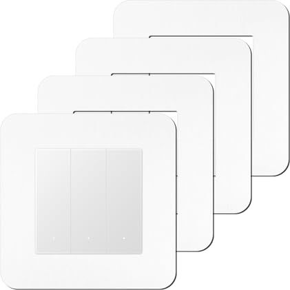 KUKUJIWA 4PCS Light Switch Surrounds White, Wall Plates for Light Switches,Light Switch Cover Plate,Finger Plates for Light switches,Light Switch Frame Surround for Home Decoration