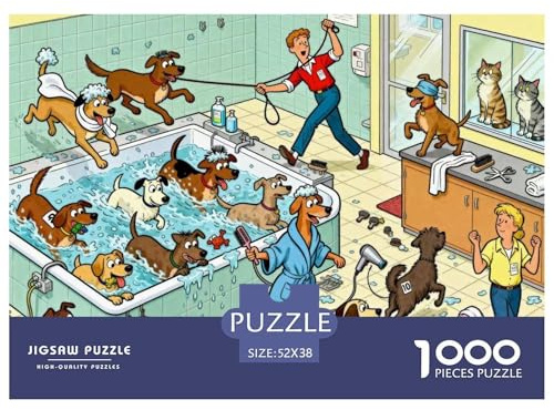 Pet Shop Area lavaggio cani Puzzle in Legno Impermeabile DIY Puzzles Da 1000 Pezzi Per Adulti Colorati Per Decorazioni Domestiche