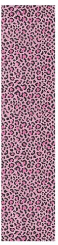 tplaotee Pink Black Leopard Print Designed Grip Tape for Skateboards Bubble Free Fusion Scooter Grip Tape Bubble Free Cruiser Board 33×9 Inch