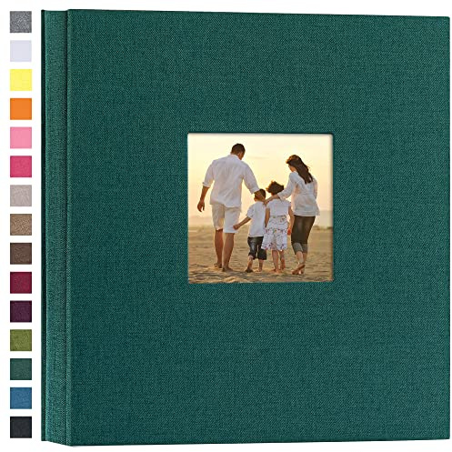 potricher Linen Hardcover Photo Album 4x6 600 Photos Large Capacity for Family Wedding Anniversary Baby Vacation (Dark Green, 600 Pockets)