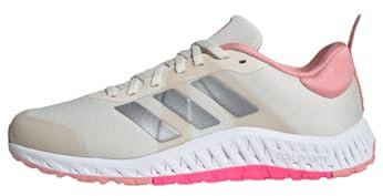 adidas Damen Everyset Trainer Shoes Gymnastik-und Trainingsschuhe, Chalk White/Iron Metallic/Lucid Pink, 42 EU