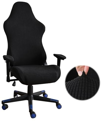 Nizirioo Gaming Stuhl Bezug Bürostuhl Bezug Stuhlhussen Schwarze Dehnbare Stuhlbezug Sitzbezug Bürostuhl Gaming Stuhlhussen für Computer-Spielstuhl, Bürostuhl, Racing-Stil(Schwarz)