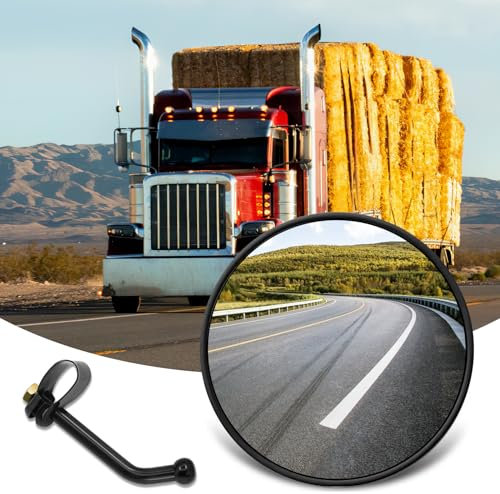 Blind Spot Mirror for Trucks, 5.7 HD Glass Large Round Automotive Exterior Mirrors, Universal 360° Adjustable Convex Rear View Mirror, Quick Release Wide Angle Auxiliary Mirror for Trailer, RV,Bus