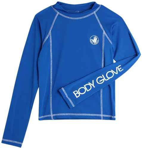 Body Glove Boys Swim Shirt - UPF 50+ Sun Protection Quicky Dry Long Sleeve Rash Guard for Boys Youth Kids Swimwear (5-14), Size 12, Royal Long Sleeve
