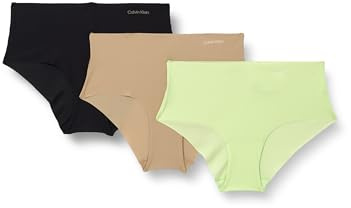 Calvin Klein Pack de 3 Braguitas Tipo Hipster para Mujer sin Costuras, Multicolor (Black/Cedar/Lime Crème), XS