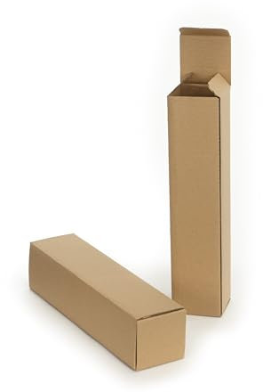 WePack 10 Stück Versandhülsen 360x80x80 mm Versandkarton lang und eckig 1-teilige Design Braun Versandrohr Versandrolle Faltkarton ohne Sperrgutzuschlag