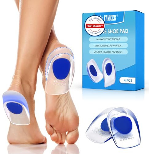 2 Paar Orthopädische Fersenkissen aus Silikon, Profi-Qualität Fersenpolster für Schmerzlinderung & Fersenschutz, Stoßdämpfende Geleinlagen für Damen & Herren (L)