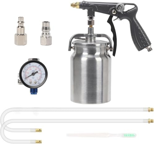 Yallmie Air Undercoating Spray Gun with Suction Feed Cup, Pneumatic Spray Gun Bed Liner Spray, Air Compressor Paint Sprayer, Suitable for Rubberized Undercoat Rust Proofing Chip Guard Paint