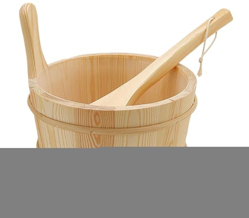 zjhukfmc Cubo De Agua De Madera Para Sauna 4L Accesorios De Madera Para Cubos De Sauna Juego De Cubo Y Cazo Para Saunas Diseño a prueba de fugas Para Baño De Vapor En Hogar Apartamento Jardín