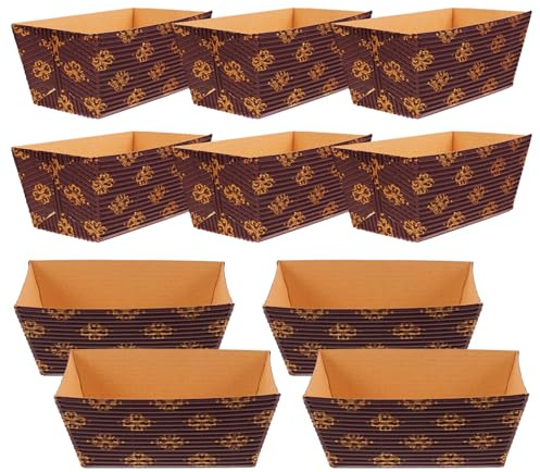 CALLARON 25 Pirottini Rettangolari per Torte in Carta Resistenti Alte Temperature, Teglie Usa e Getta per Plumcake 80x40x40mm, Set da 25 Pezzi per Cottura e Conservazione Dessert Antipasti